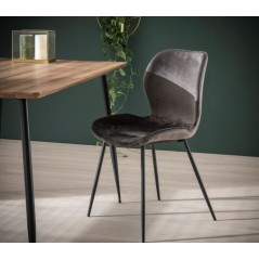 ZI Aria Chair Anthracite velvet round tube VPE4